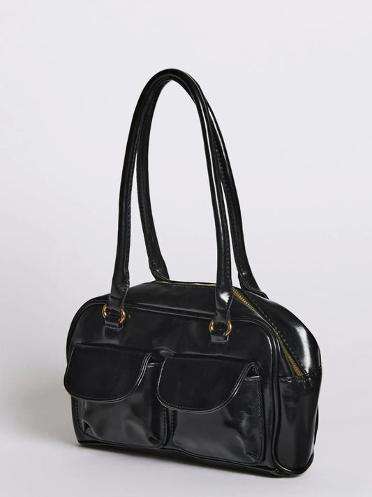 Amoria Bags Sleek Daily Leather Carry Tote – Black