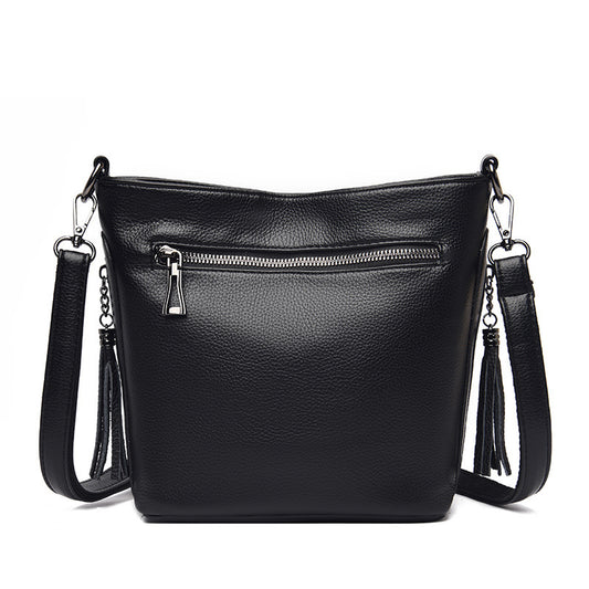 Amoria Bucket Shoulder Bag with Zipper and Adjustable Strap