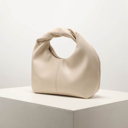 Amoria Bags Ivory Soft Vegan Leather Sculptural Underarm Bag