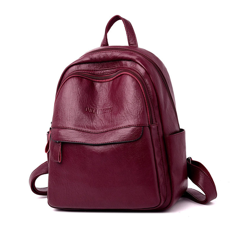 Amoria Bags Backpack with Front Zip Pockets and Soft Handle