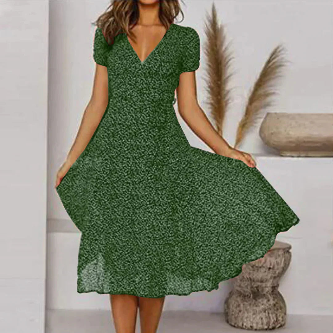 Elegant maxi dress for women with V-neck