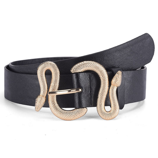 Amoria Bags Belt with Snake-Shaped Buckle