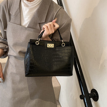Amoria Bags Lena Embossed Texture and Turn-Lock Closure