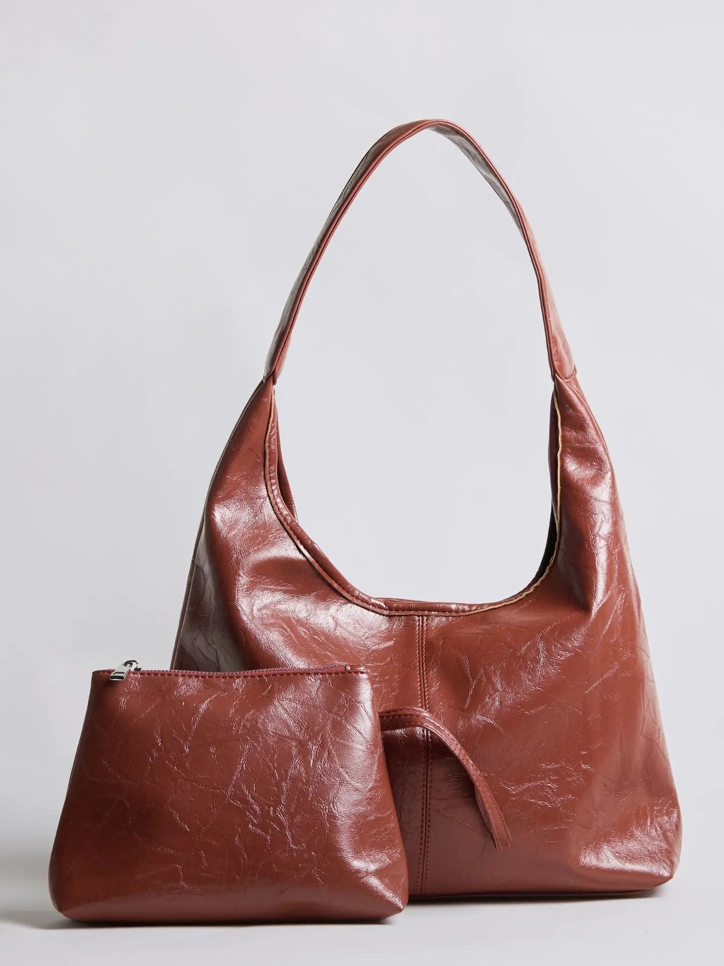 Amoria Bags Scarlett Distressed Leather Tote – Brown
