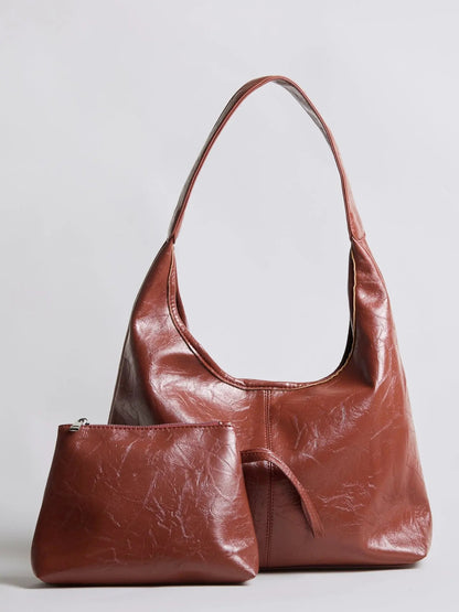 Amoria Bags Scarlett Distressed Leather Tote – Brown