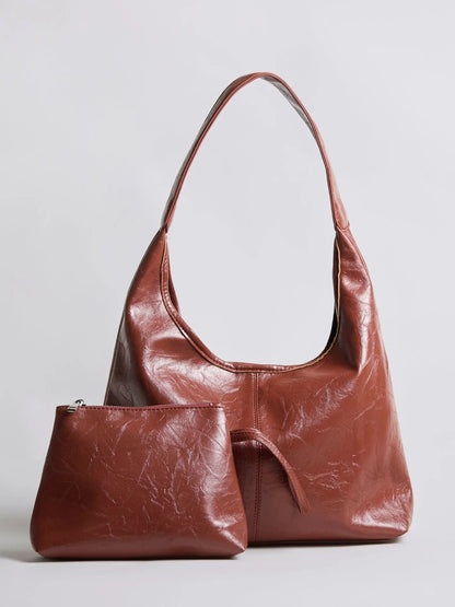 Amoria Bags Scarlett Distressed Leather Tote – Brown