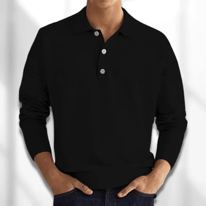 Men’s long-sleeve knit polo shirt