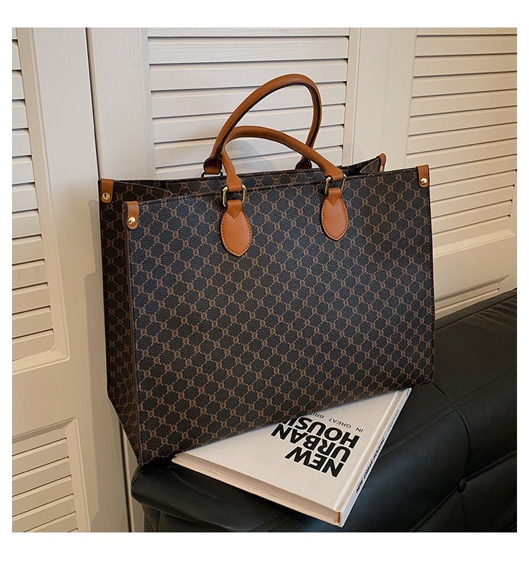 Large Structured Handbag with Dual Handles