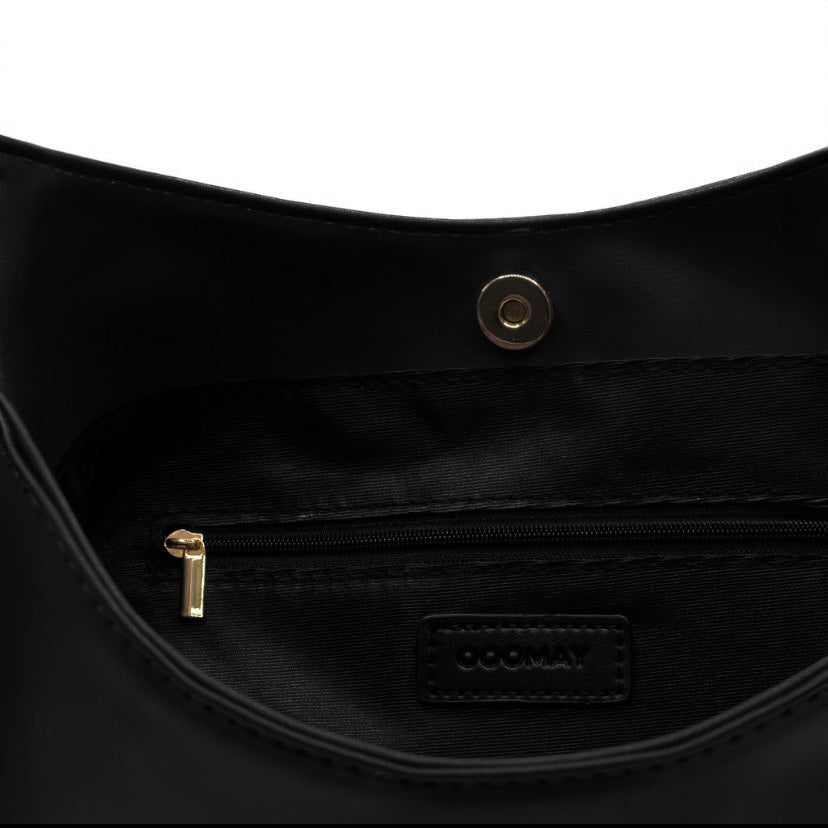 Amoria Bags Maya Shoulder Bag – Black Vegan Leather