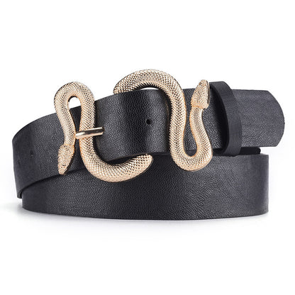 Amoria Bags Belt with Snake-Shaped Buckle