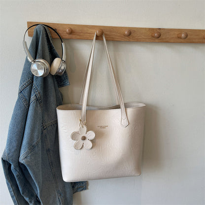 Textured Tote Bag with Handles