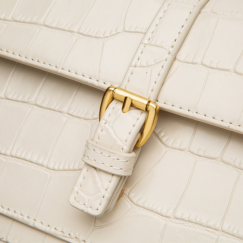 Amoria Bags Eva Crocodile-Texture French Shoulder Bag