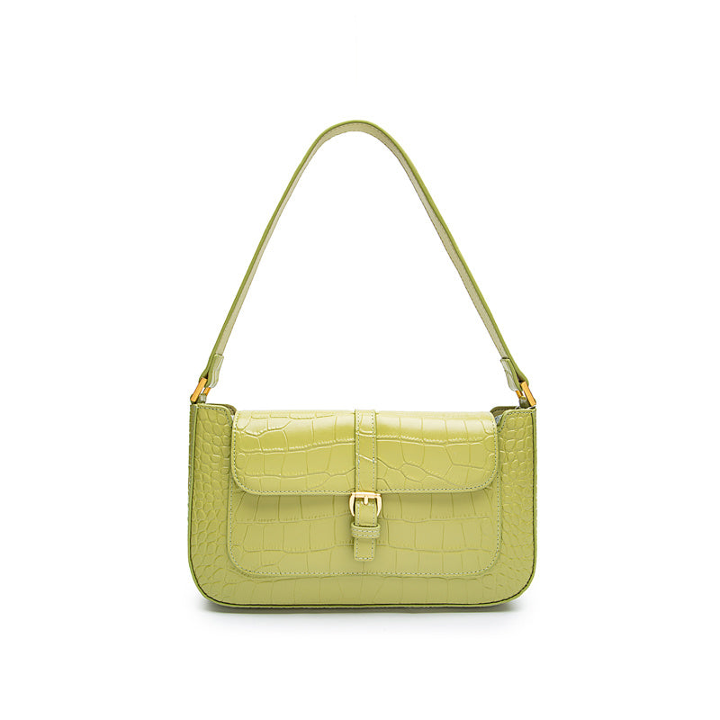 Amoria Bags Eva Crocodile-Texture French Shoulder Bag