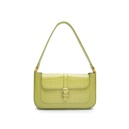 Amoria Bags Eva Crocodile-Texture French Shoulder Bag