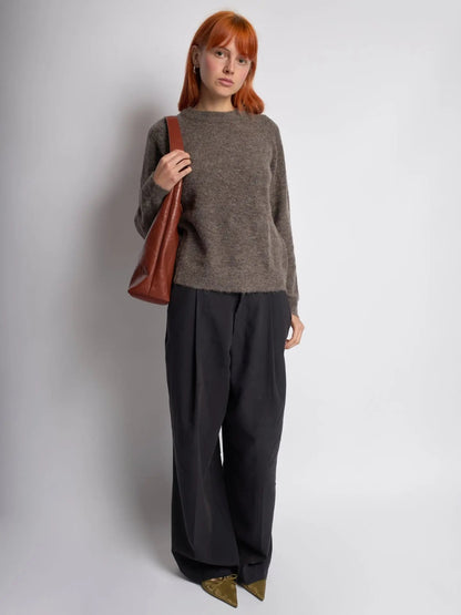 Amoria Bags Scarlett Distressed Leather Tote – Brown