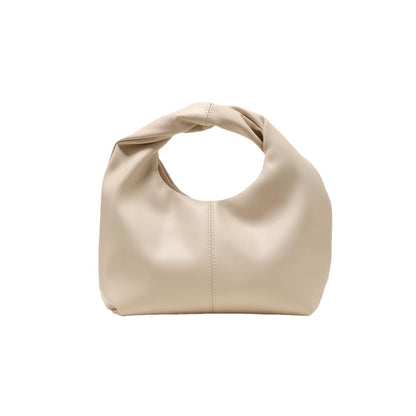 Amoria Bags Ivory Soft Vegan Leather Sculptural Underarm Bag