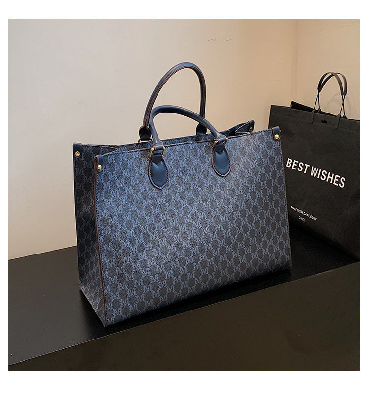 Large Structured Handbag with Dual Handles