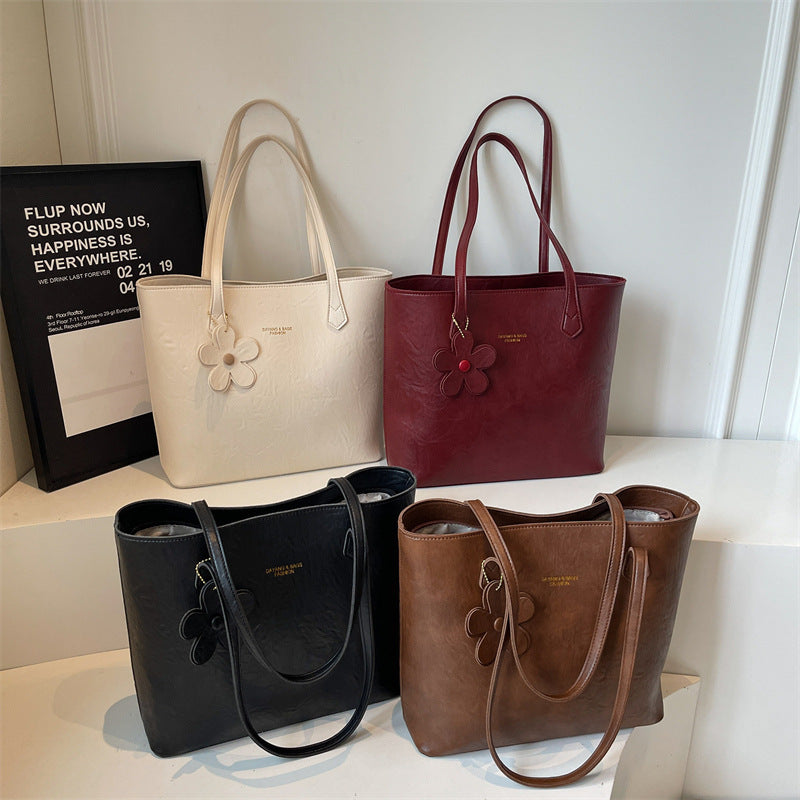 Textured Tote Bag with Handles