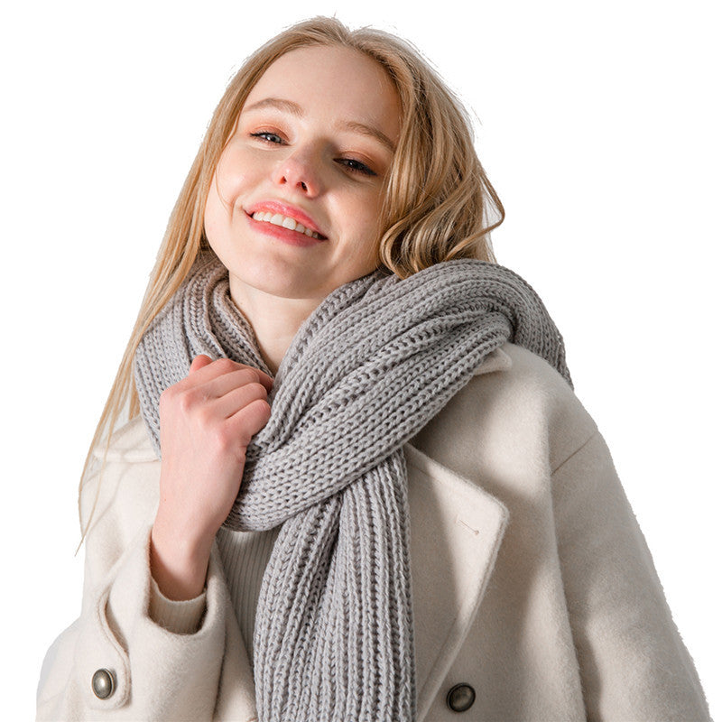 Amoria Bags Polar Rectangular Ribbed Knit Scarf