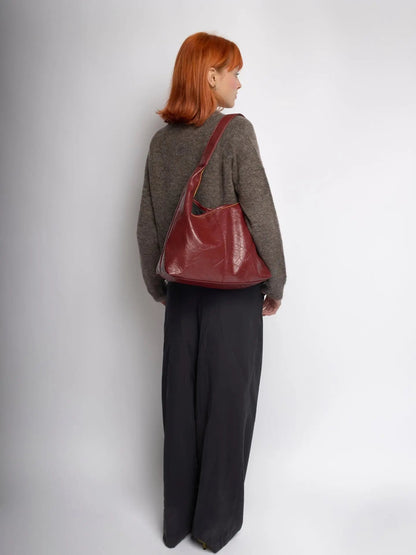 Amoria Bags Scarlett Distressed Leather Tote – Brown