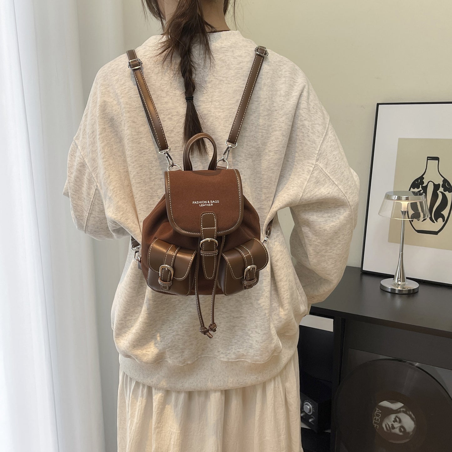 Fashion & Bags Italy Leather Bag with Adjustable Straps