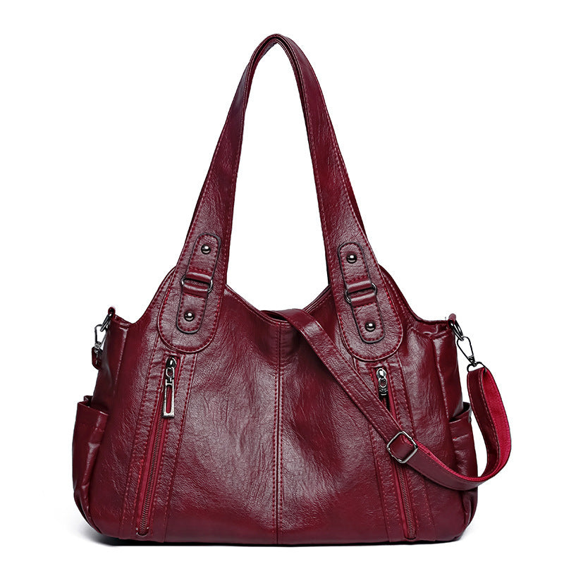 Amoria Bags Handbag with Rivet Details and Zipper Closure