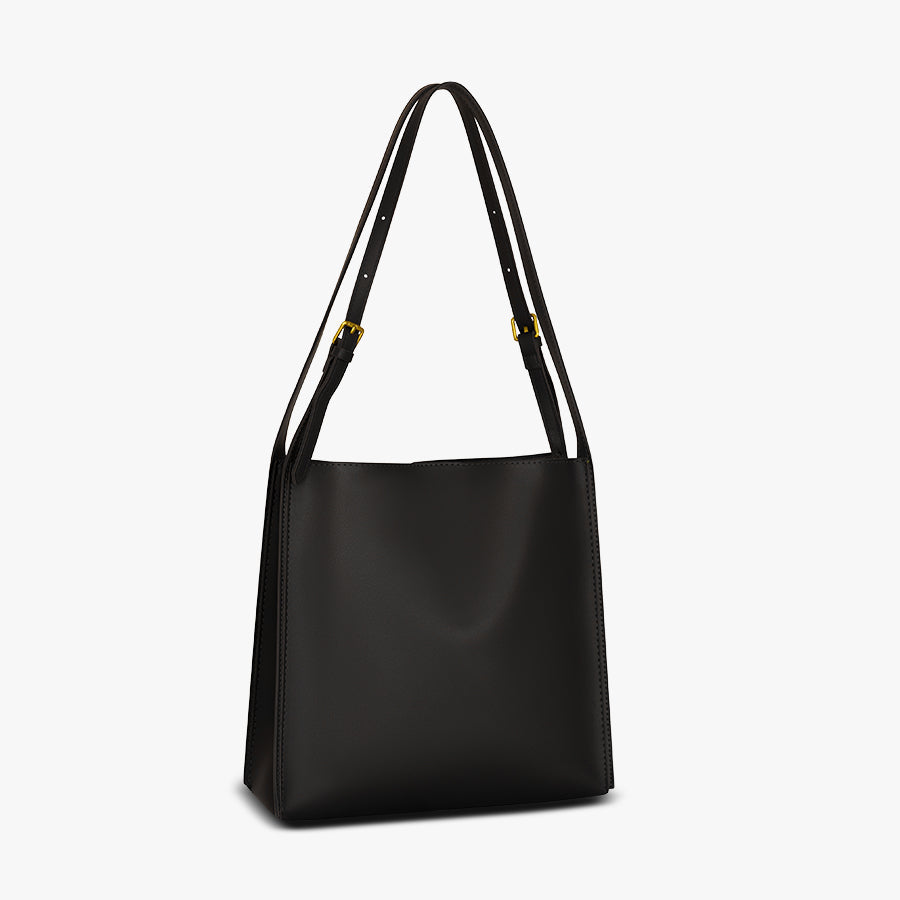 Amoria Bags Ava Shoulder Bag – Black Vegan Leather