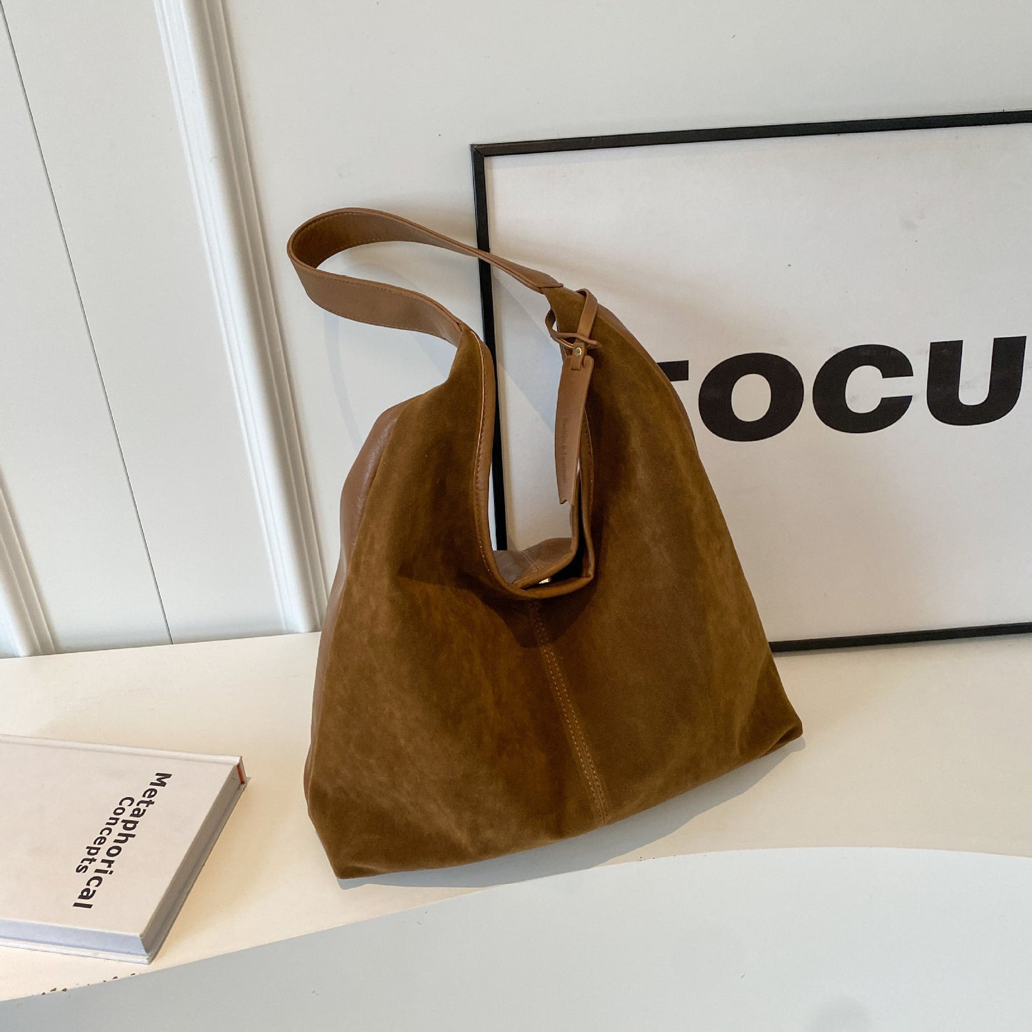 Amoria Bags Aspen Retro Suede Stitching Shoulder Bag