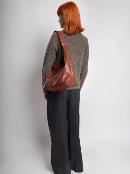 Amoria Bags Scarlett Distressed Leather Tote – Brown