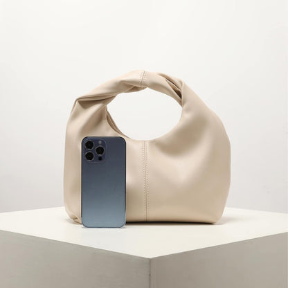 Amoria Bags Ivory Soft Vegan Leather Sculptural Underarm Bag