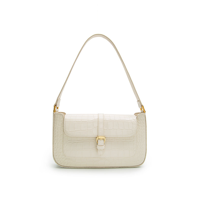 Amoria Bags Eva Crocodile-Texture French Shoulder Bag