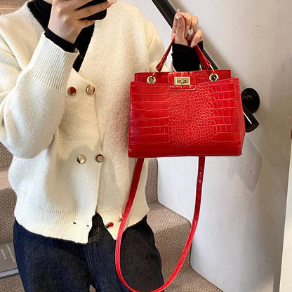 Amoria Bags Lena Embossed Texture and Turn-Lock Closure