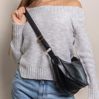 Amoria Bags Hannah Shoulder Bag – Black Vegan Leather