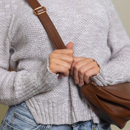 Amoria Bags Hannah Shoulder Bag – Black Vegan Leather