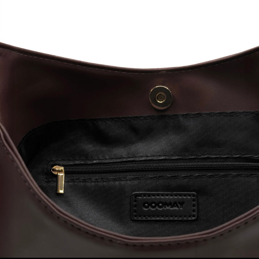 Amoria Bags Maya Shoulder Bag – Black Vegan Leather