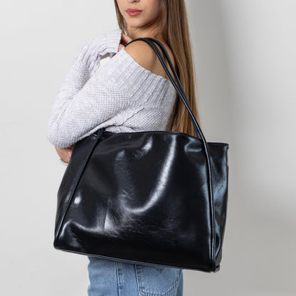 Amoria Bags Blair Shoulder Bag – Black Vegan Leather