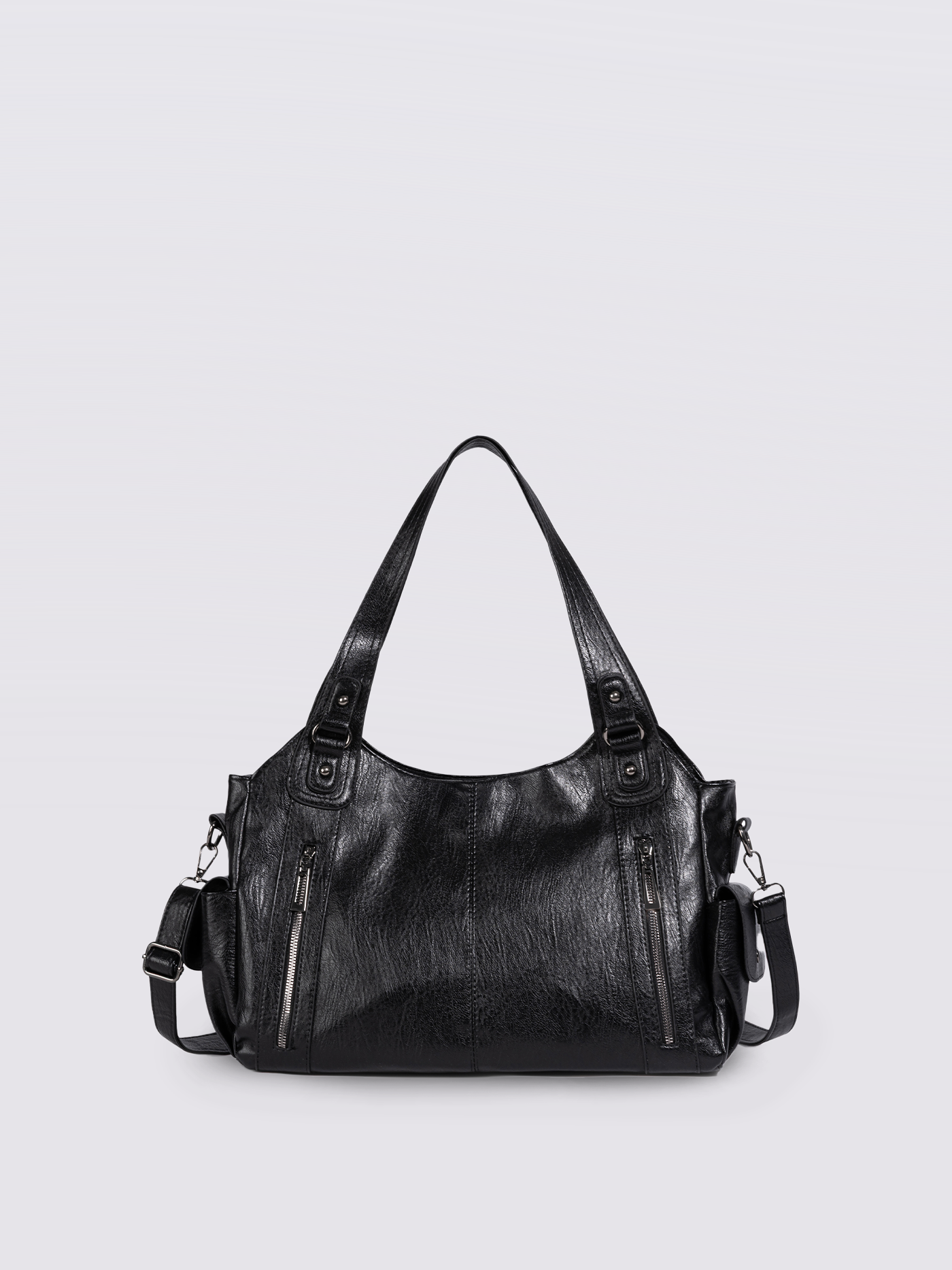 Amoria Bags Everyday City Tote Bag – Black Vegan Leather