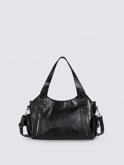 Amoria Bags Everyday City Tote Bag – Black Vegan Leather