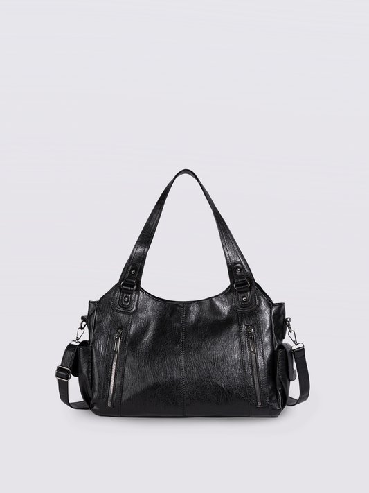 Amoria Bags Everyday City Tote Bag – Black Vegan Leather