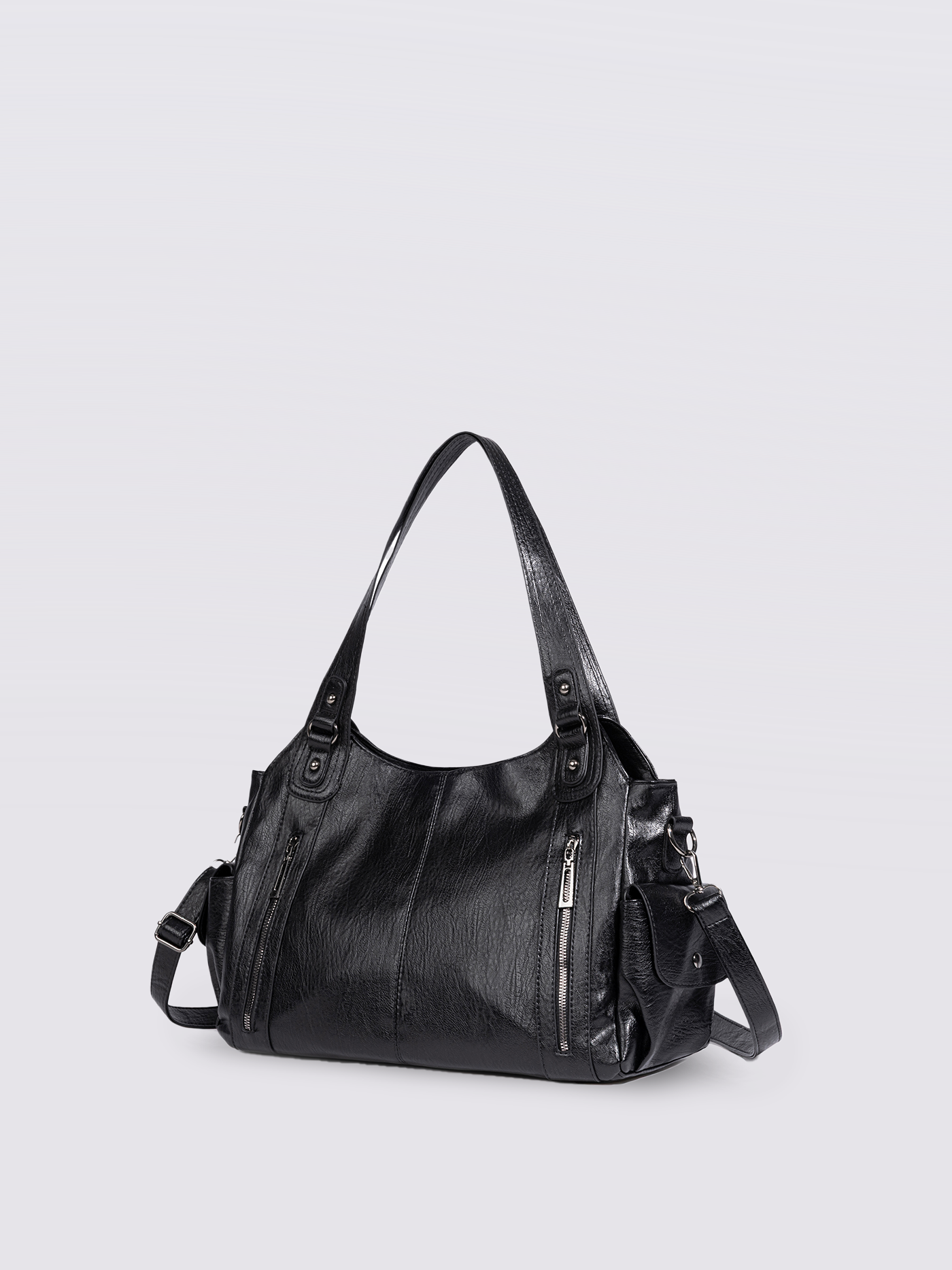 Amoria Bags Everyday City Tote Bag – Black Vegan Leather