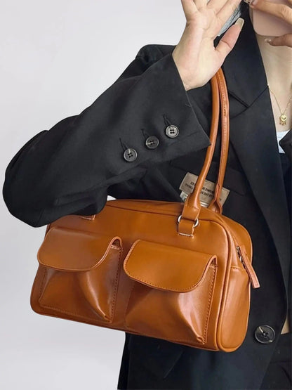 Amoria Bags Sleek Daily Leather Carry Tote – Black