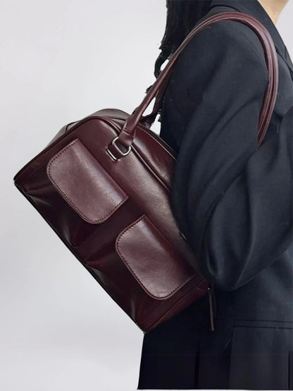 Amoria Bags Sleek Daily Leather Carry Tote – Black