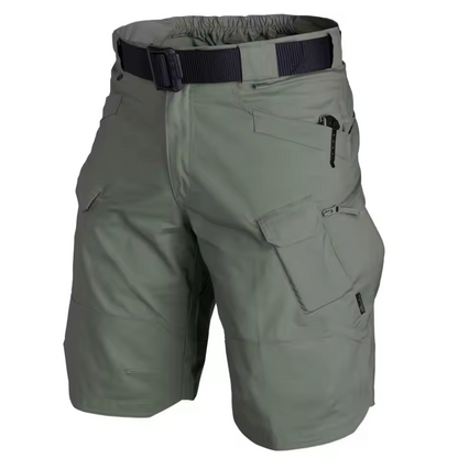 Cargo shorts with multiple pockets and belt