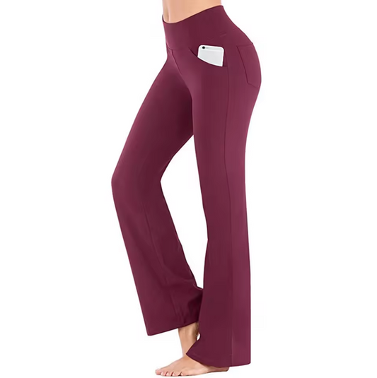Women's flared leg trousers with side pocket