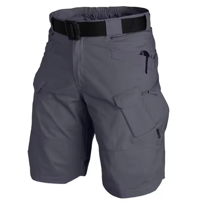 Cargo shorts with multiple pockets and belt
