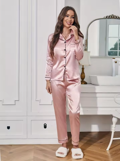 Comfortable satin pajama set for women