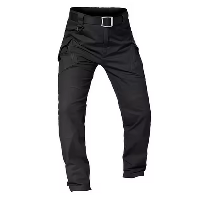 Cargo trousers with multiple pockets and belt