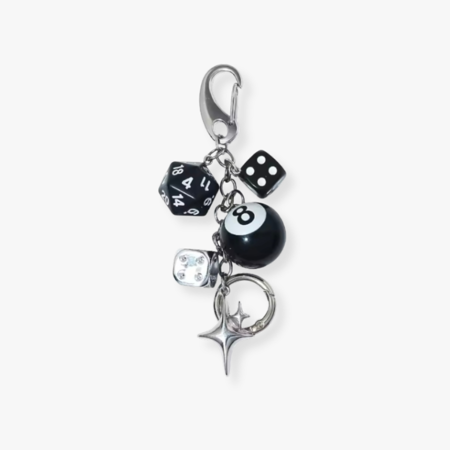 Amoria Bags Lucky Charm Keychain – Black & Gold