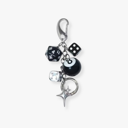 Amoria Bags Lucky Charm Keychain – Black & Gold