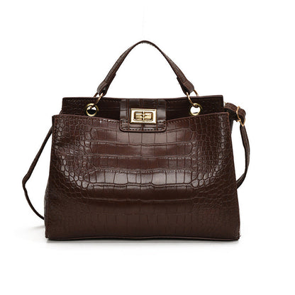 Amoria Bags Lena Embossed Texture and Turn-Lock Closure